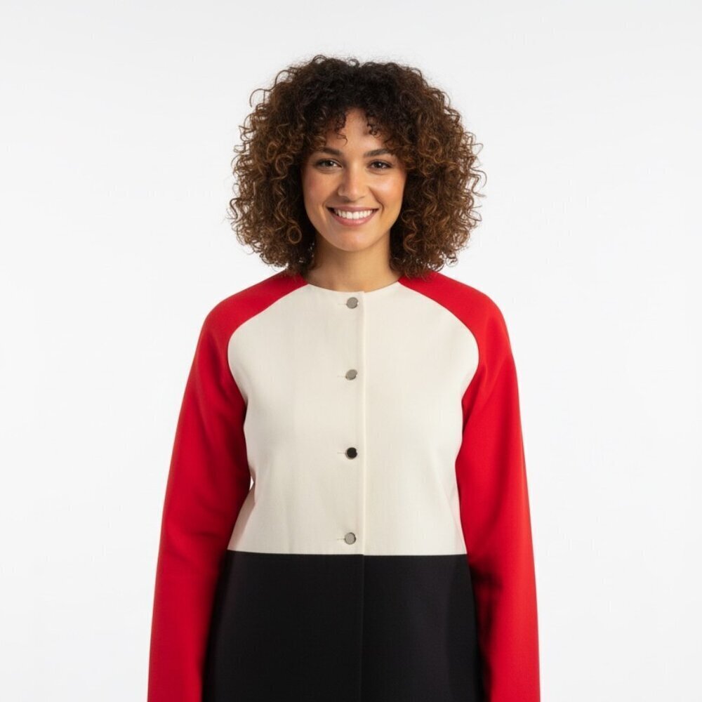 Vintage London Fog Collectables Colorblock Coat – Red Black White Mod Jacket Wom